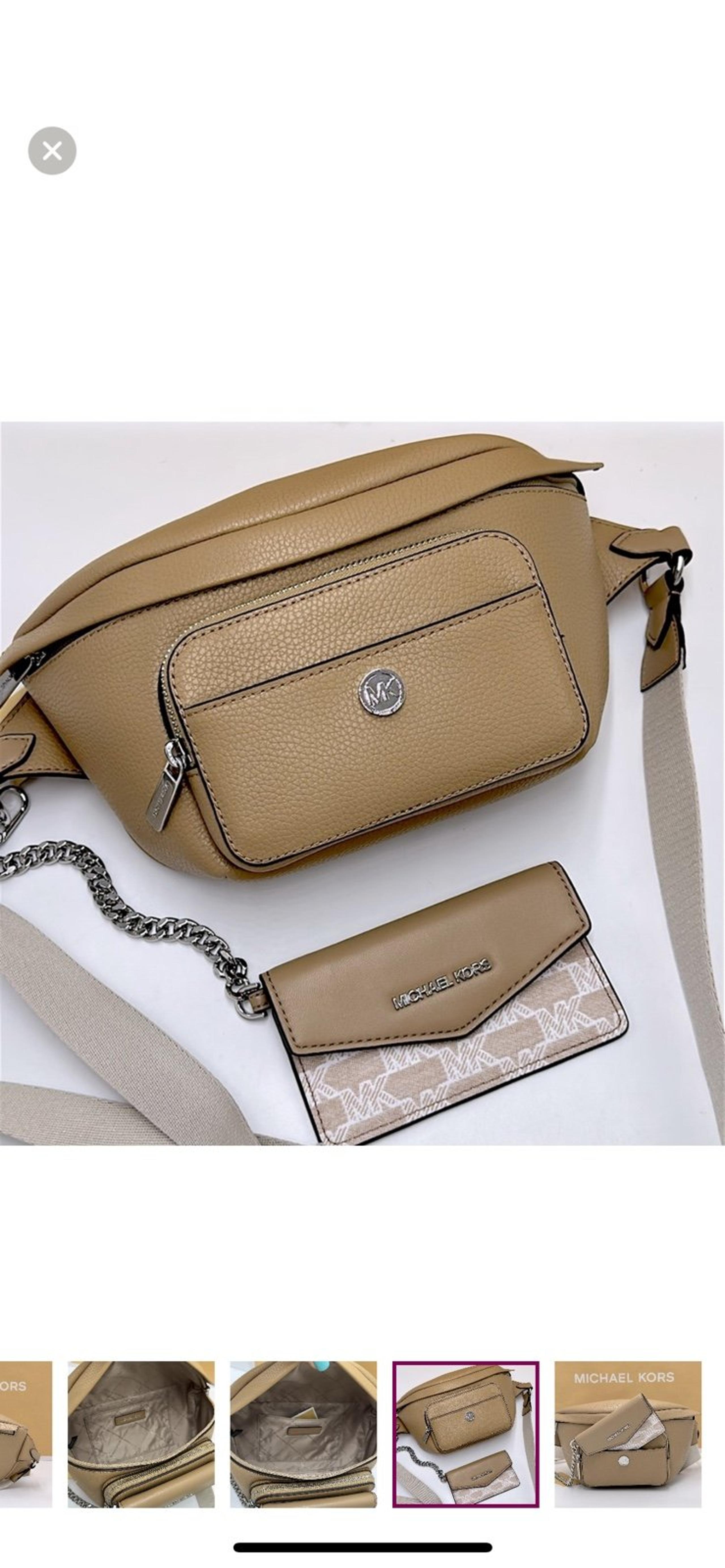 Michael Kors Maisie Large Pebbled Leather 2-in-1 Sling Fanny Pack Waist Belt Bag