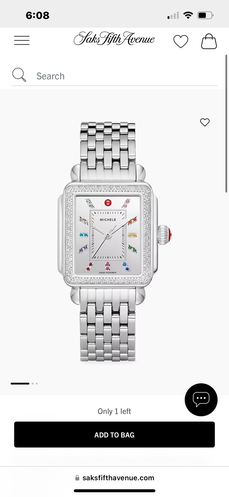 Michele Deco Carousel Stainless Steel, Diamond & Multicolor Topaz Bracelet Watch