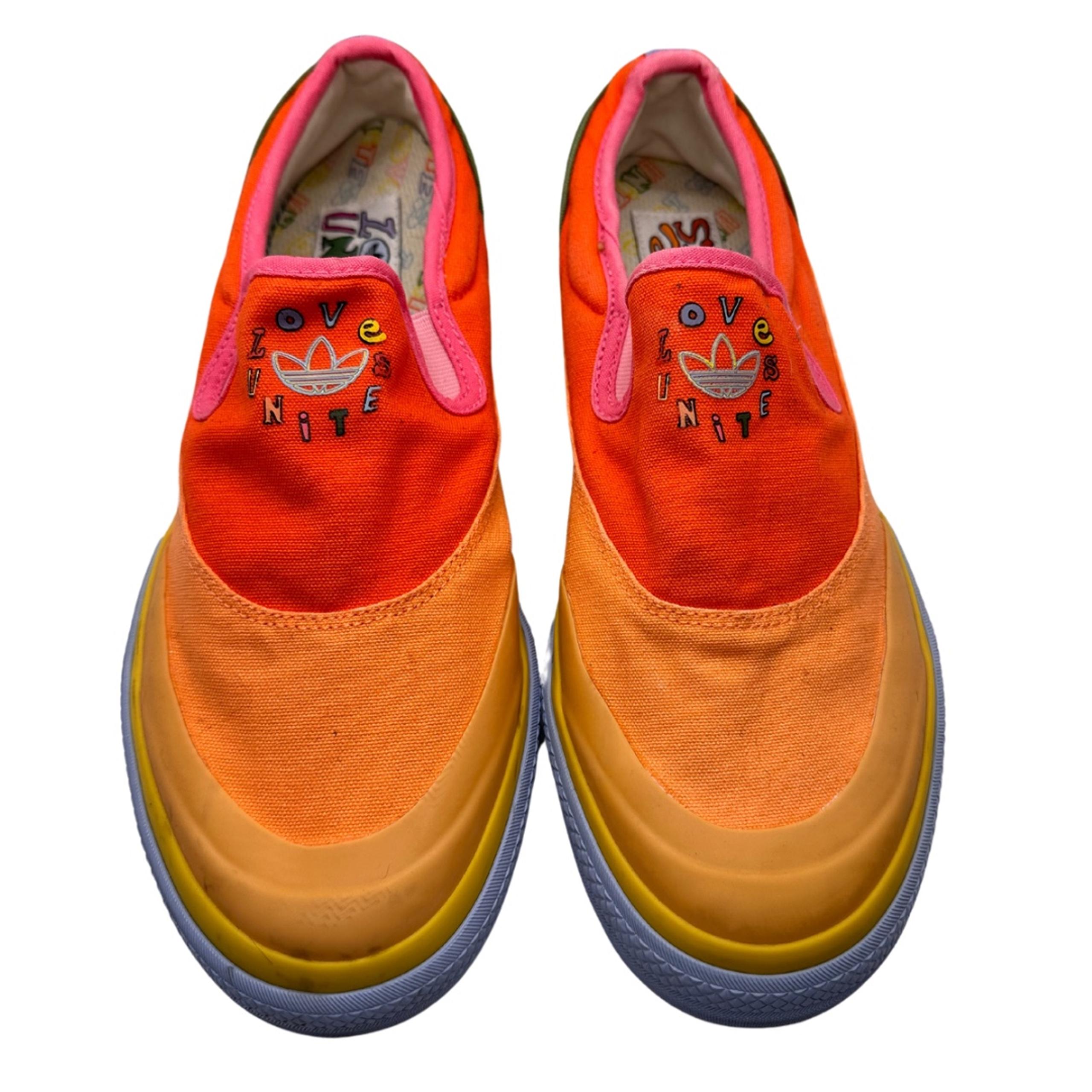 Adidas Originals Men’s Nizza Slip On Pride Sneakers Shoes Orange GW2421