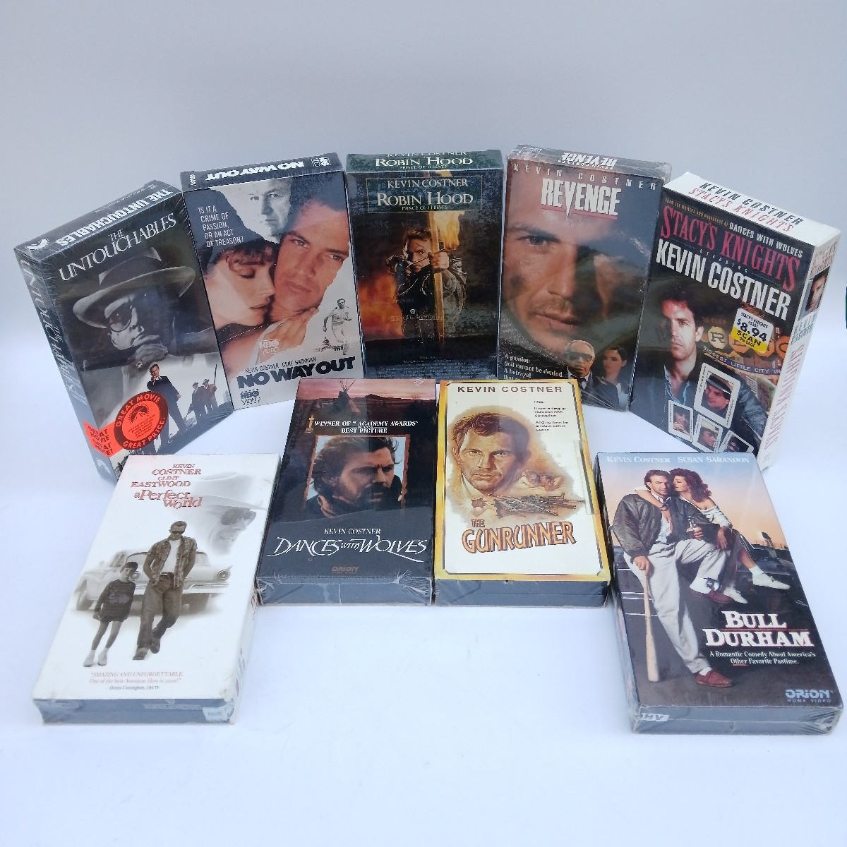 NOS Kevin Costner VHS Tape Collection Dances with Wolves Robinhood No Way Out
