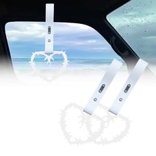 NEW 2PCS BARBED WIRE WHITE JDM TSURIKAWA RING WHITE Handle Strap Drift Charm