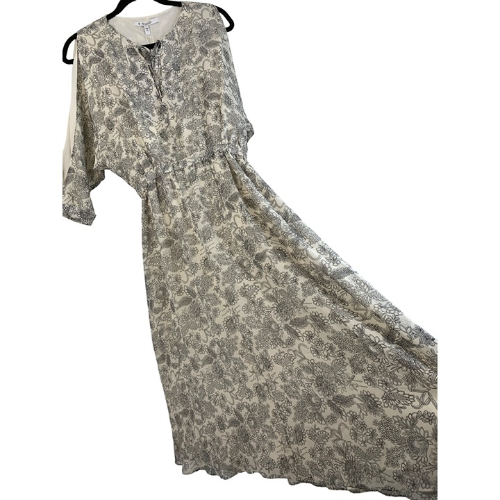 Derek Lam 10 Crosby Silk Floral Cutout Print Midi Dress Size 4 Dolman NWT 595