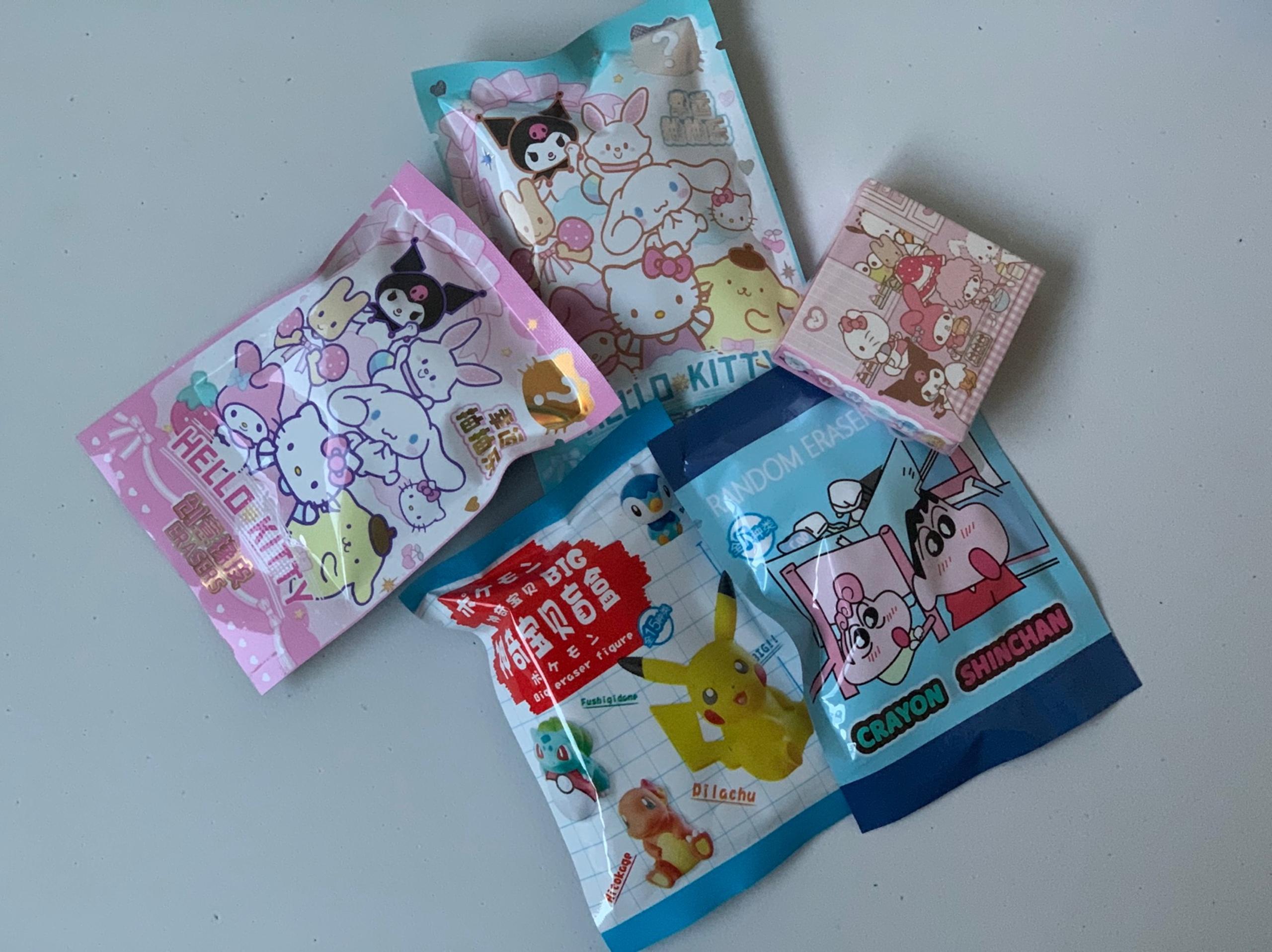 Mystery Cartoon Erasers - 5pcs