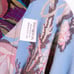 Dries Van Noten Blue Floral Flower Print Tapestry Half Sleeve Crepe Blouse Shirt
