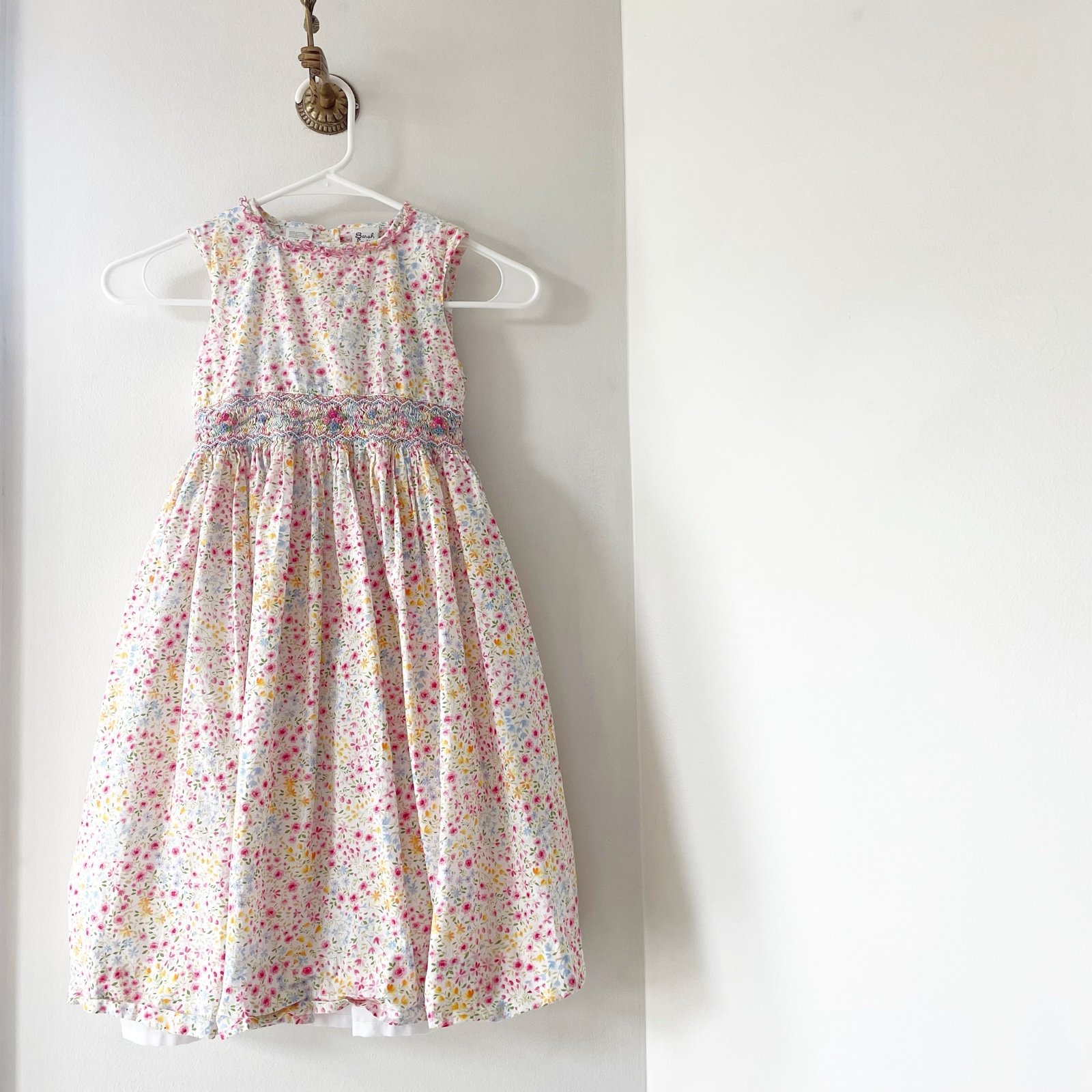 • Sara Louise England Smocked Floral Dress • size 7