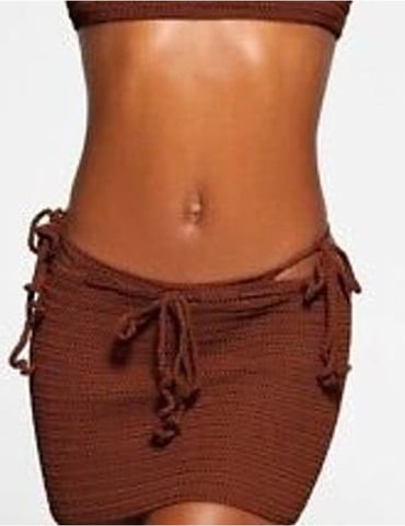 SKIMS Crochet Swim Mini Skirt in Jasper Size 4X NWT Orig 148