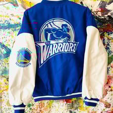 Golden State Warriors Stadium Jacket Baseball Jacket Basketball NBA Blue
