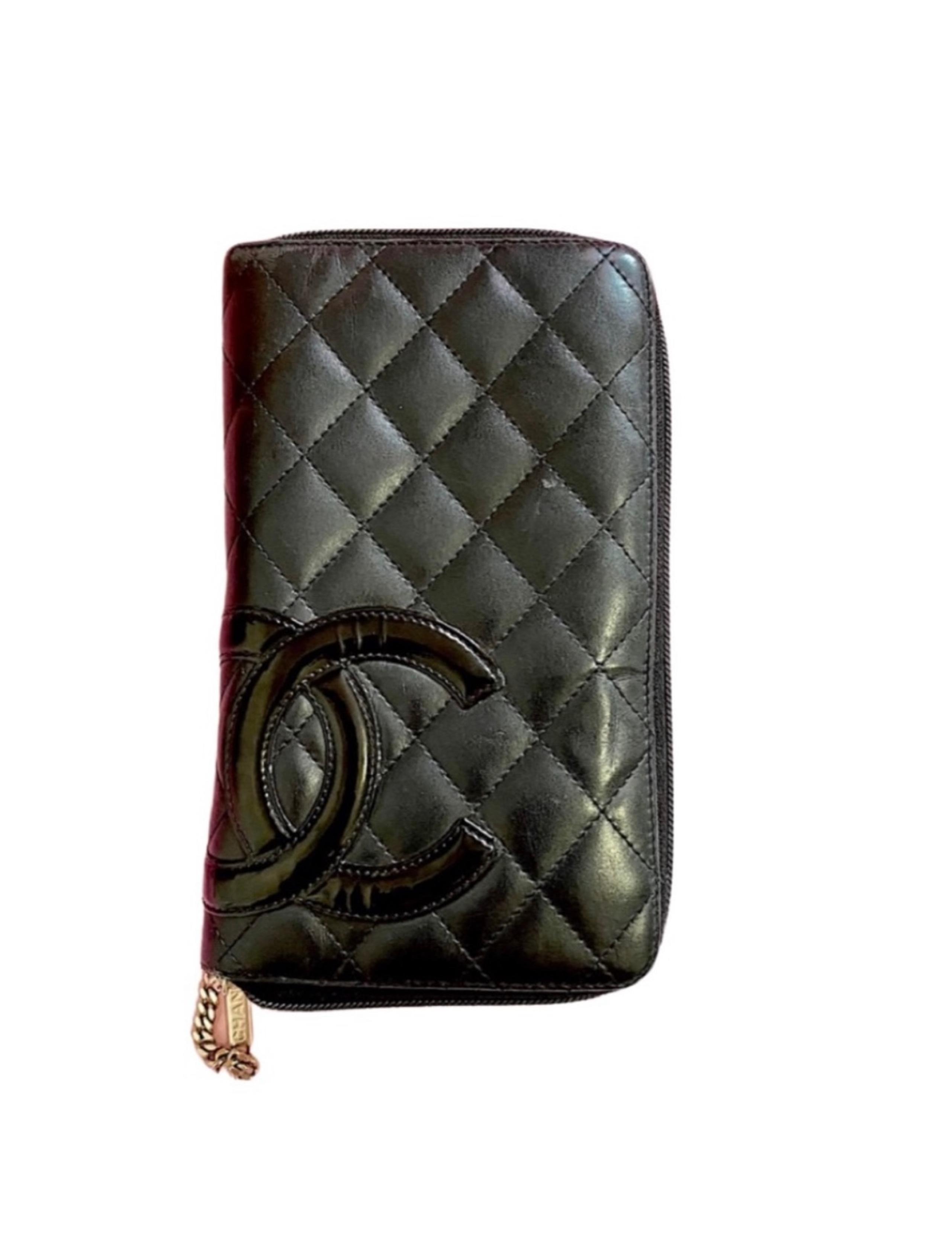 AUTHENTIC Chanel Cambon caviar travel wallet clutch