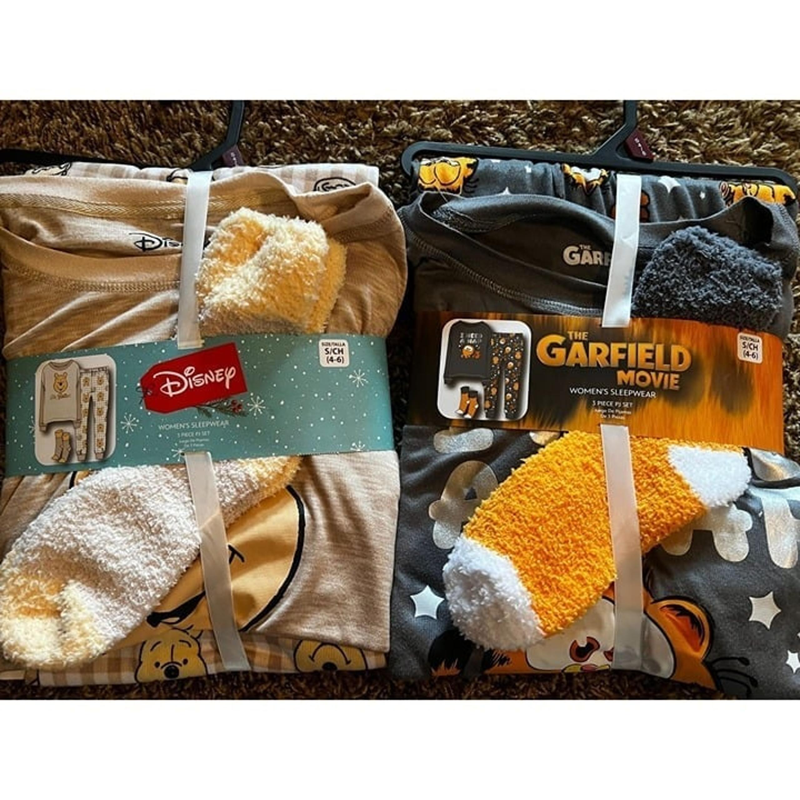 Winnie the Pooh & Garfield Movie Women's Sleepwear 3-Piece PJ Sets S/CH (4-6)