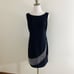 Eliza J Black Sleeveless Shift Dress with Rhinestone Fringe Boatneck Women's 8