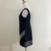Eliza J Black Sleeveless Shift Dress with Rhinestone Fringe Boatneck Women's 8