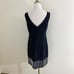 Eliza J Black Sleeveless Shift Dress with Rhinestone Fringe Boatneck Women's 8