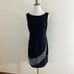 Eliza J Black Sleeveless Shift Dress with Rhinestone Fringe Boatneck Women's 8