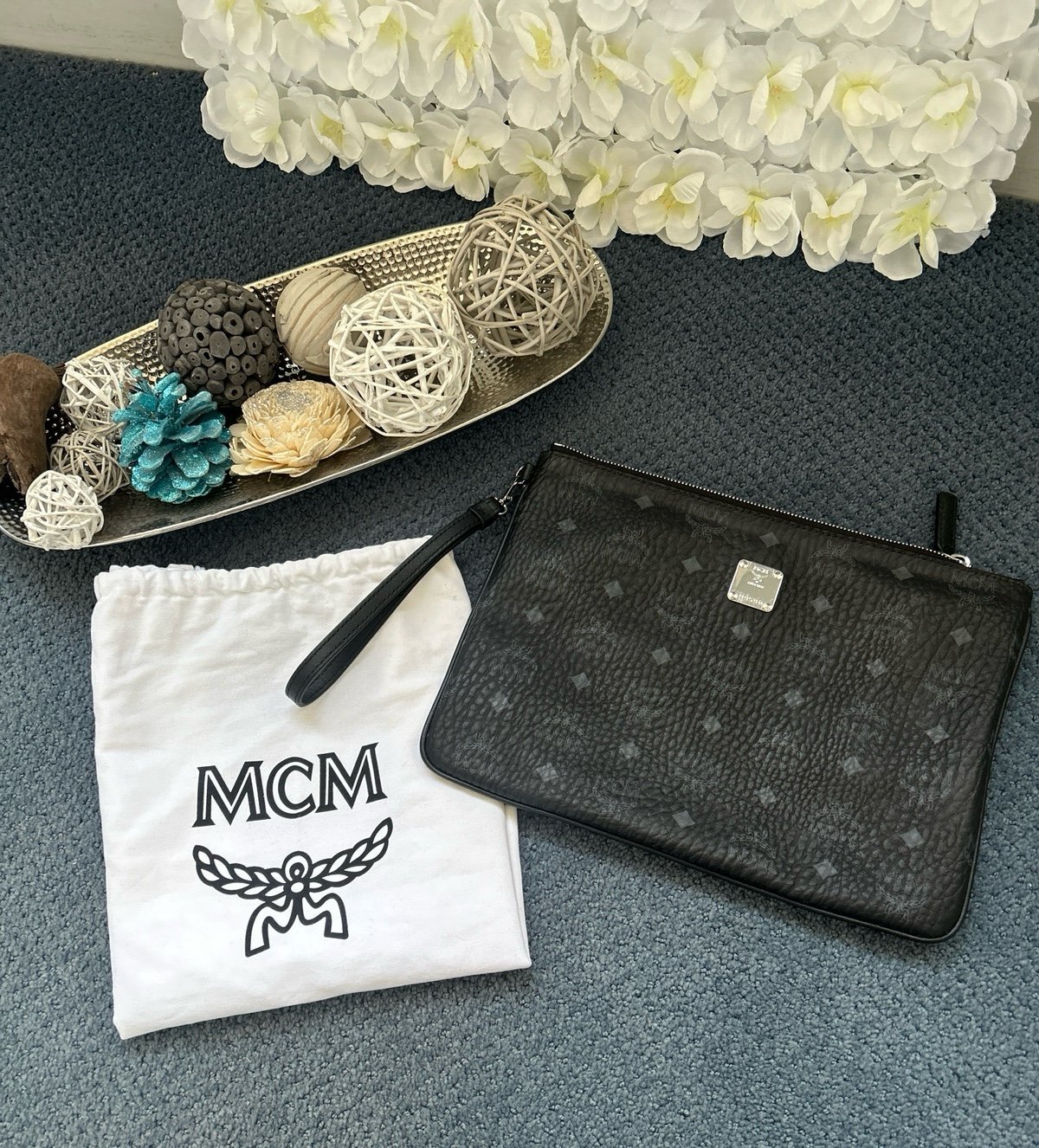 Authentic MCM Wristlet Zip Pouch