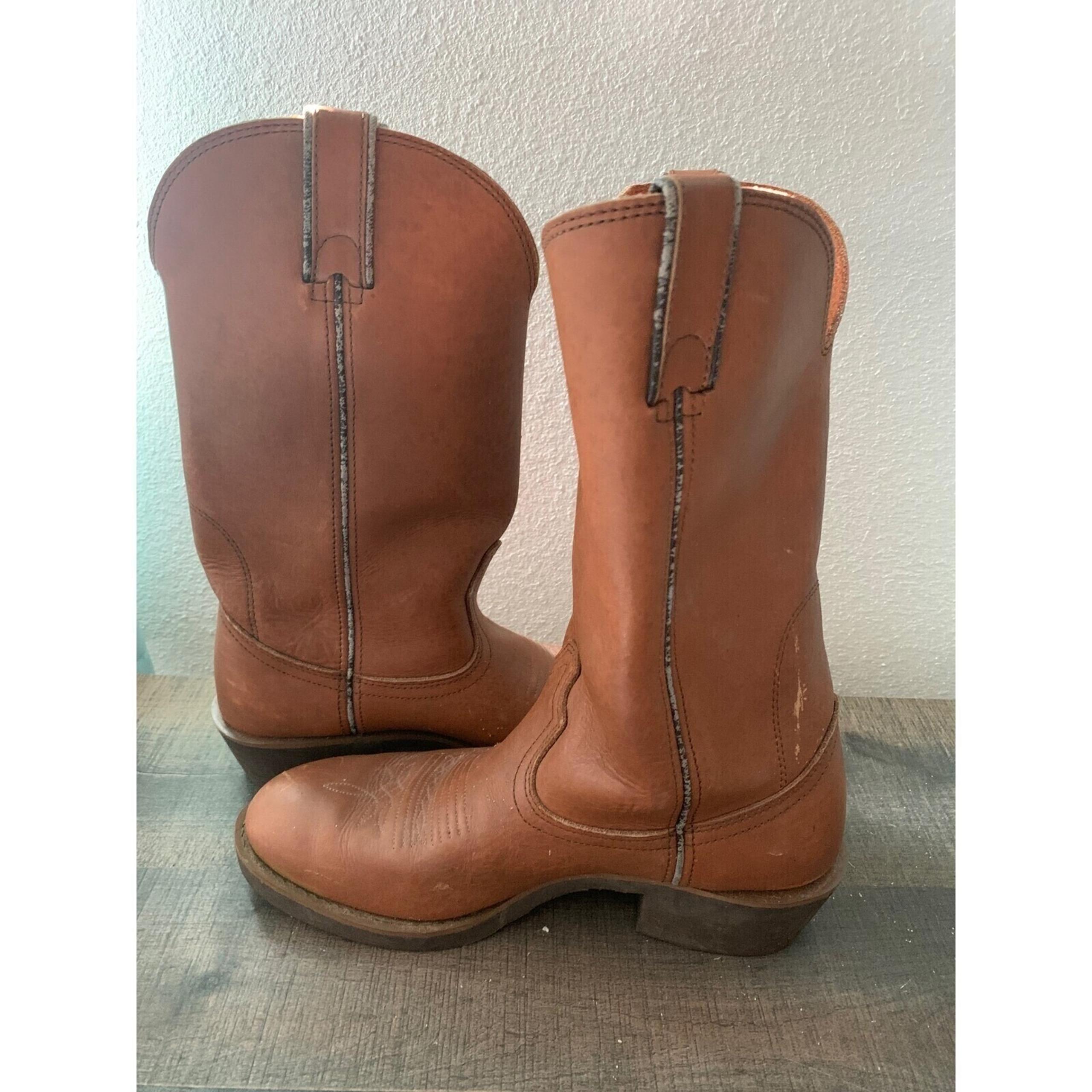 Durango Men's Cowboy Boots Size 8D Plow Tan Leather Western Work Rodeo