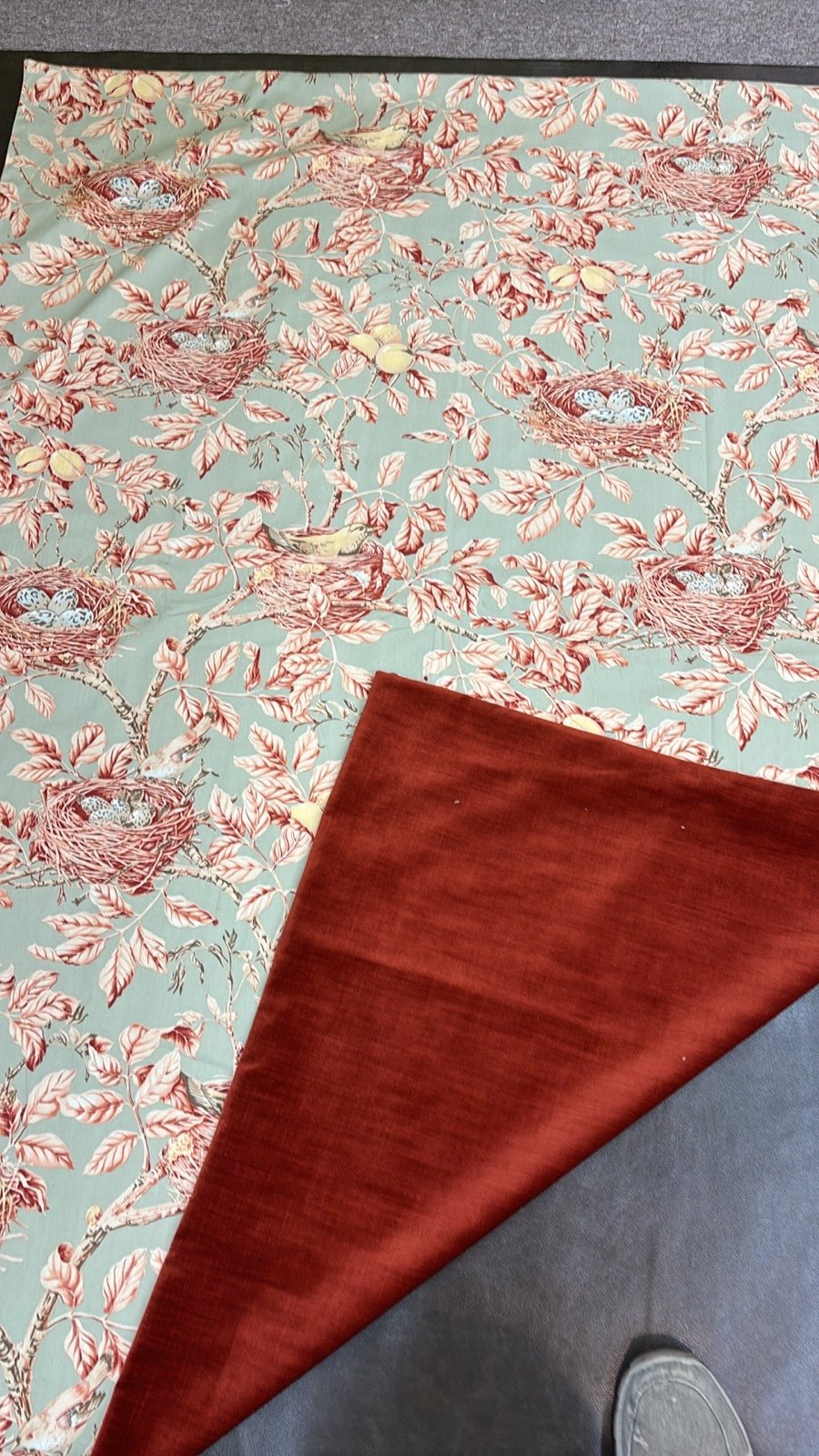 54”x74” Designer Throw - Brunschwig & Fils “The Walnut Tree” W/ Scalamandre Back