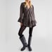 NWOT Free People Vintage Inspired Lace Trim Charcoal Mini Dress Tunic Top