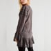NWOT Free People Vintage Inspired Lace Trim Charcoal Mini Dress Tunic Top