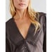 NWOT Free People Vintage Inspired Lace Trim Charcoal Mini Dress Tunic Top
