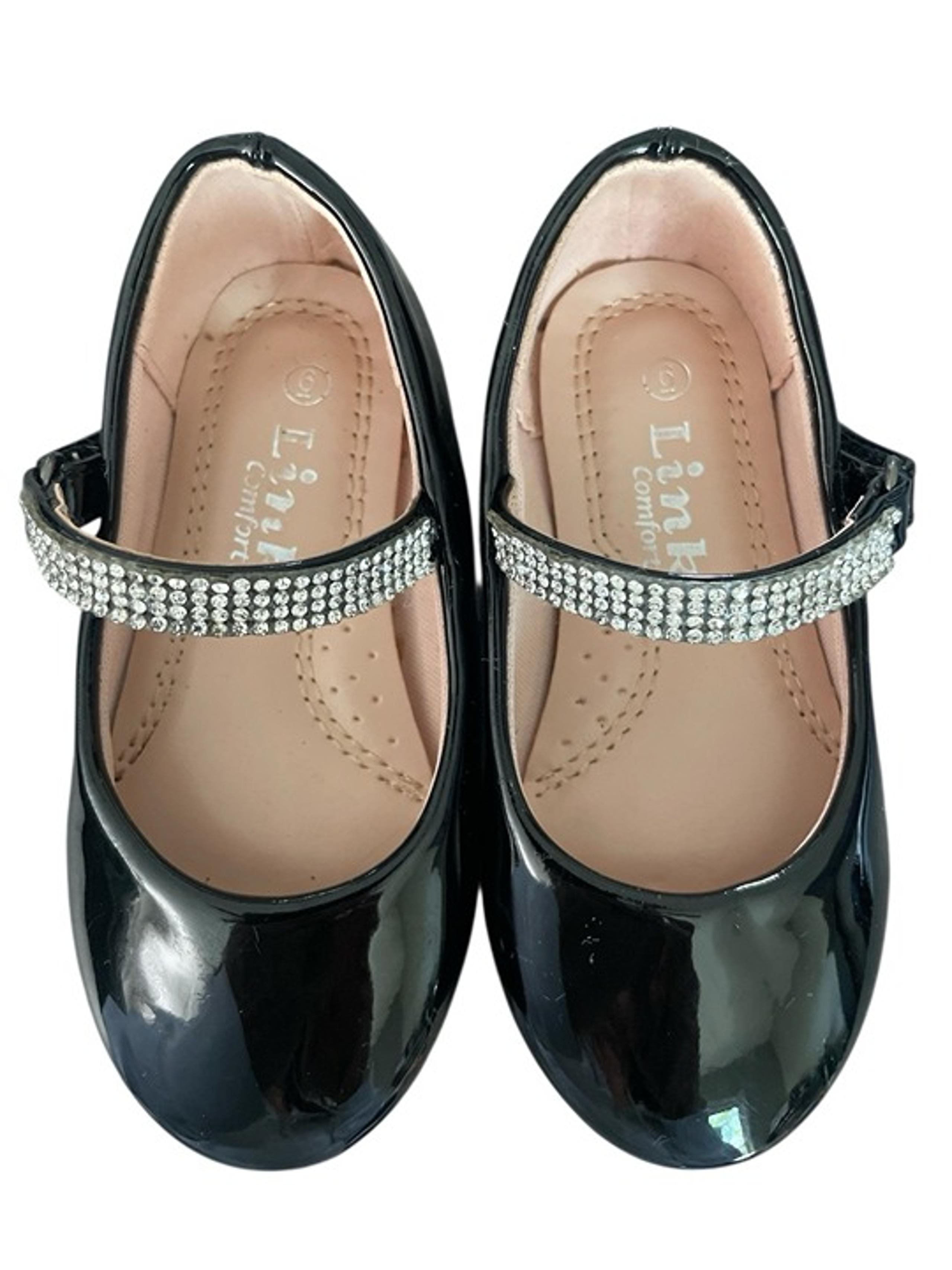 Link Comfort Black Patent Leather Mary Jane Toddler Girl's Dress Shoes Size 6