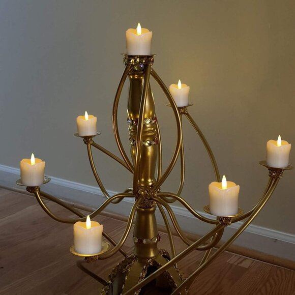 New Flameless Votive Candles with Timer, Real Wax, 6-Pack for Weddings & Parties