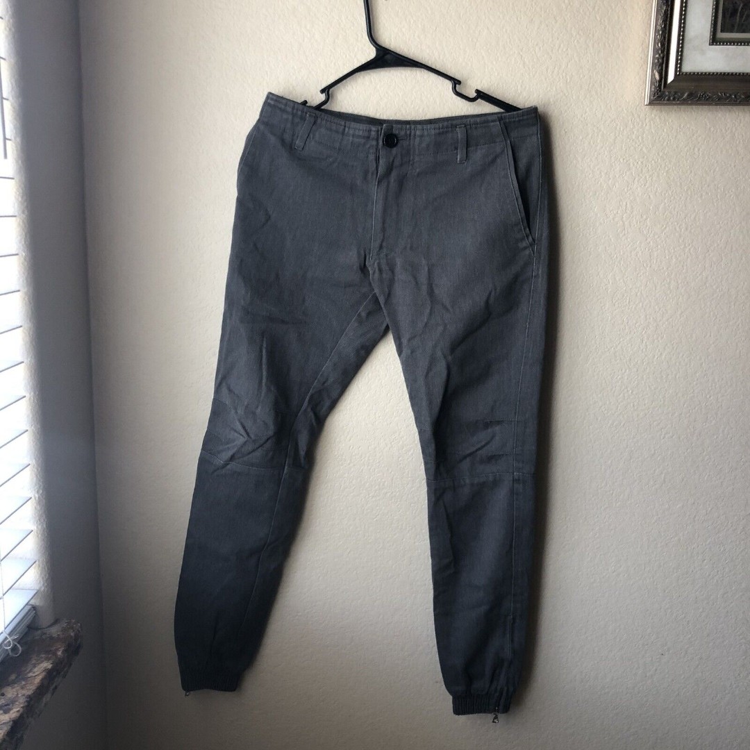 Kith Pants Womens Size 26 Gray Joggers Casual Trousers Ankle Zip EUC