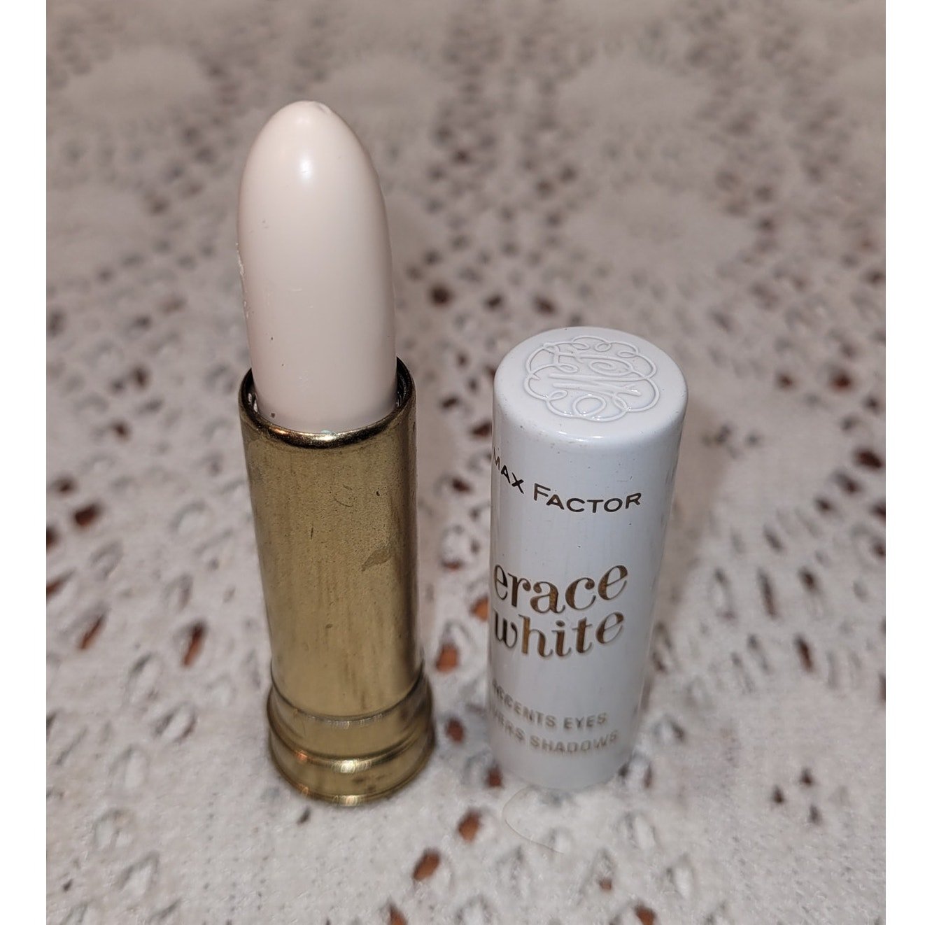 Vintage 1940s / 1950s Max Factor Erace White Lipstick Makeup Hollywood