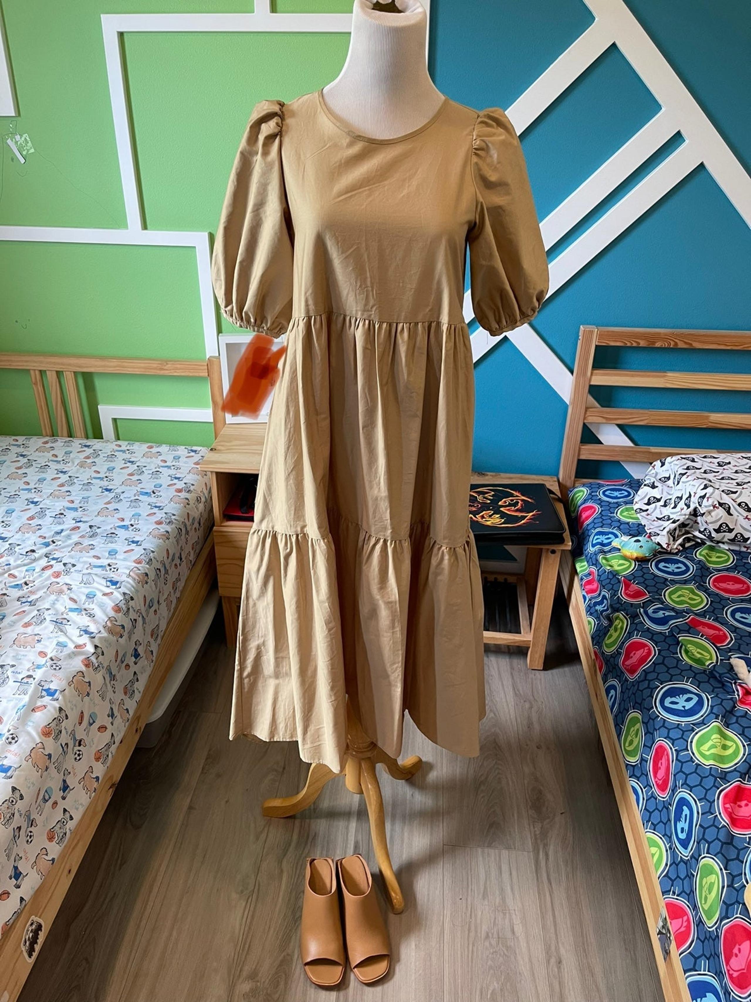 Zara Dresses Zara Beige Tiered Maxi Dress