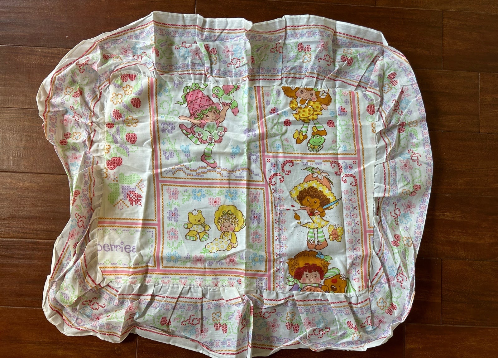 Vintage Strawberry Shortcake pillow case sham “friends are the berries”