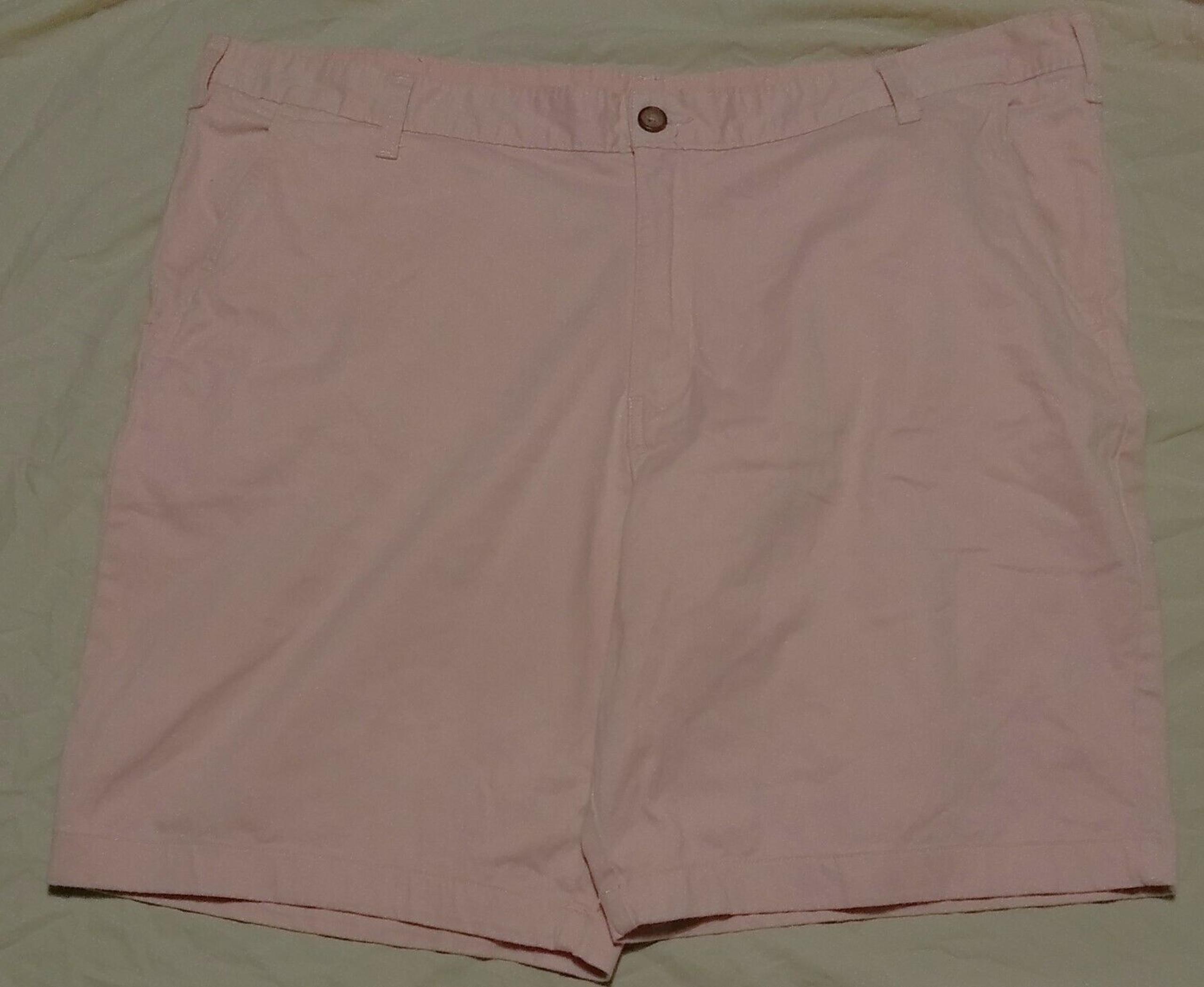 George Men's Size 42 Shorts Pale Pink Stretch Flat Front Chino YT4B