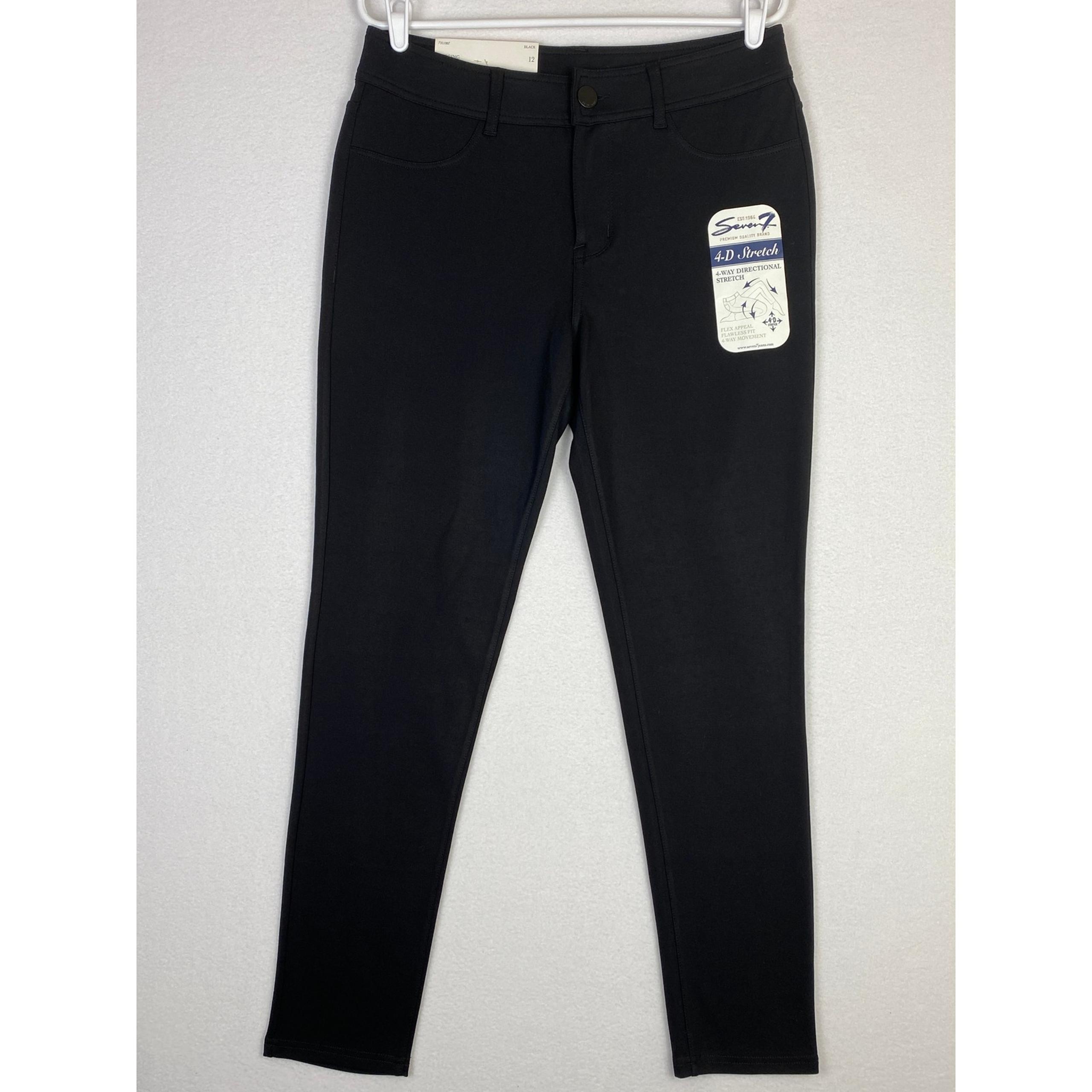 Seven7 Black Ponte Pants Women's 12 4-Way Stretch Skinny Leggings