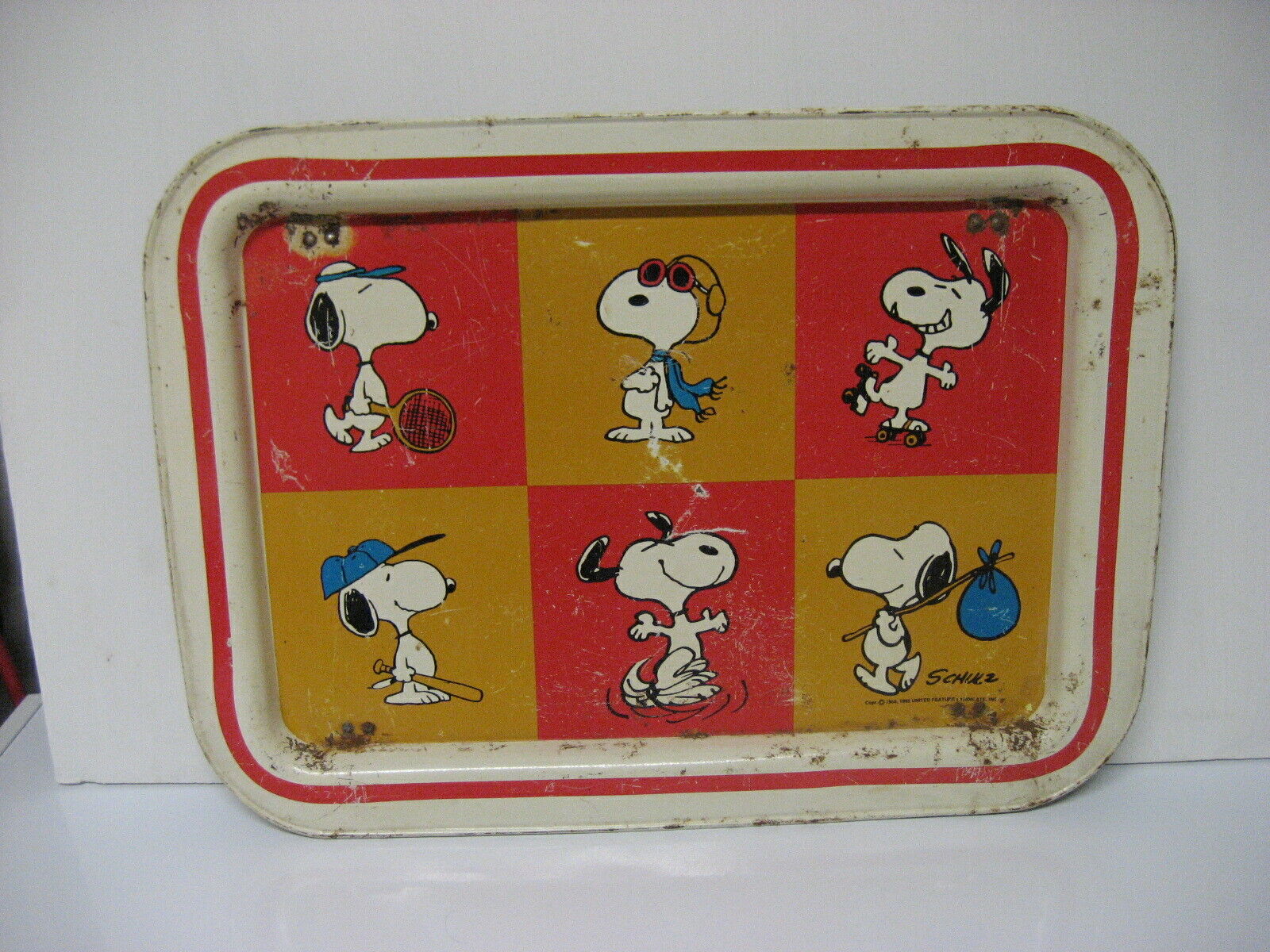 PEANUTS SNOOPY television dining tray 1965 vintage