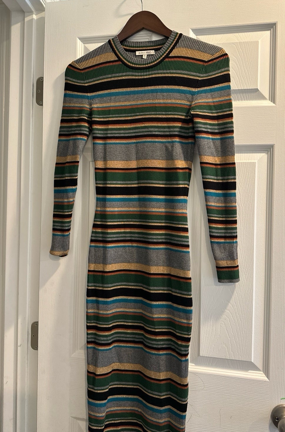 Ronny Kobo Sweater Dress Tanysha Multicolored Striped Knit