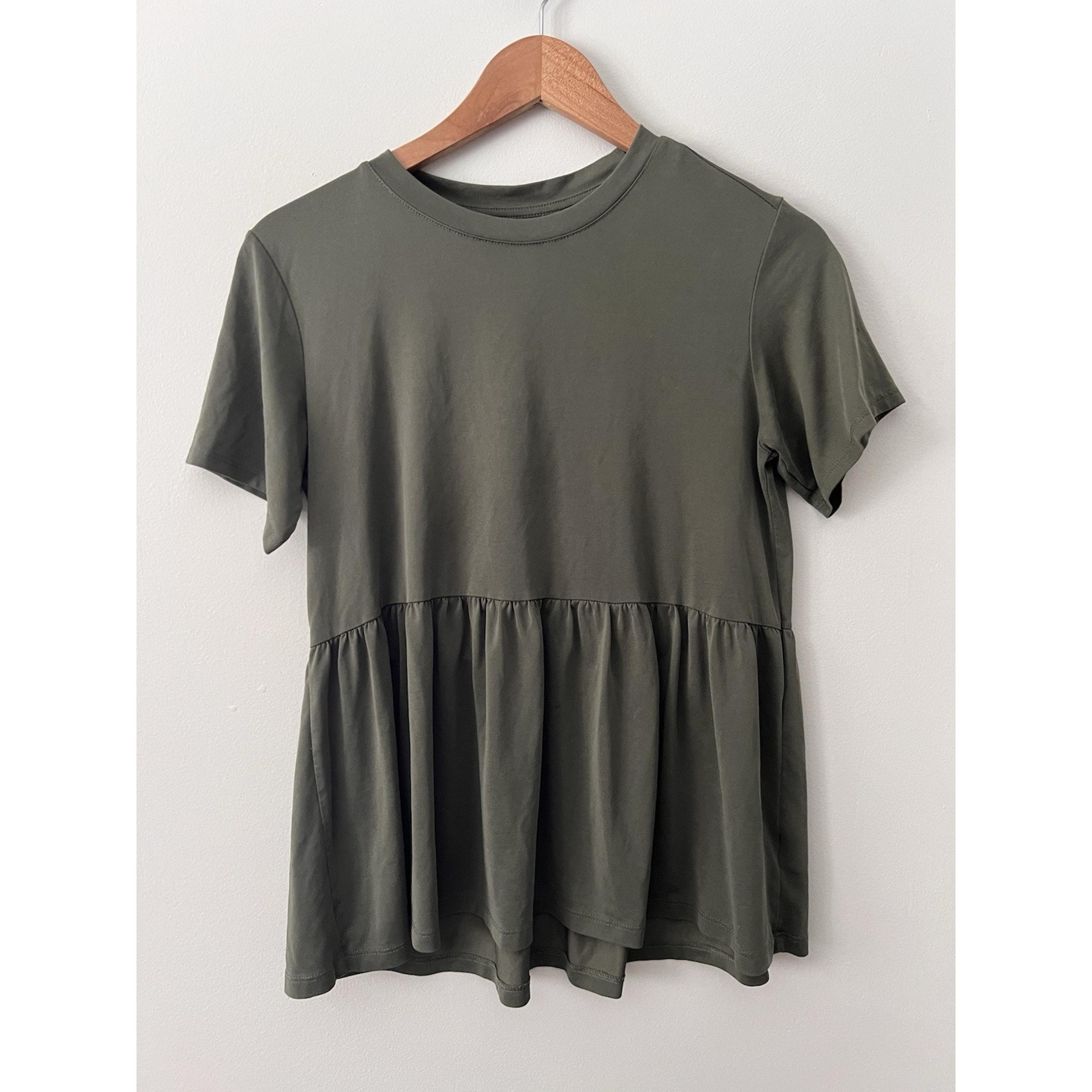 American Eagle Womens Size S Green Baby Doll Shirt Top