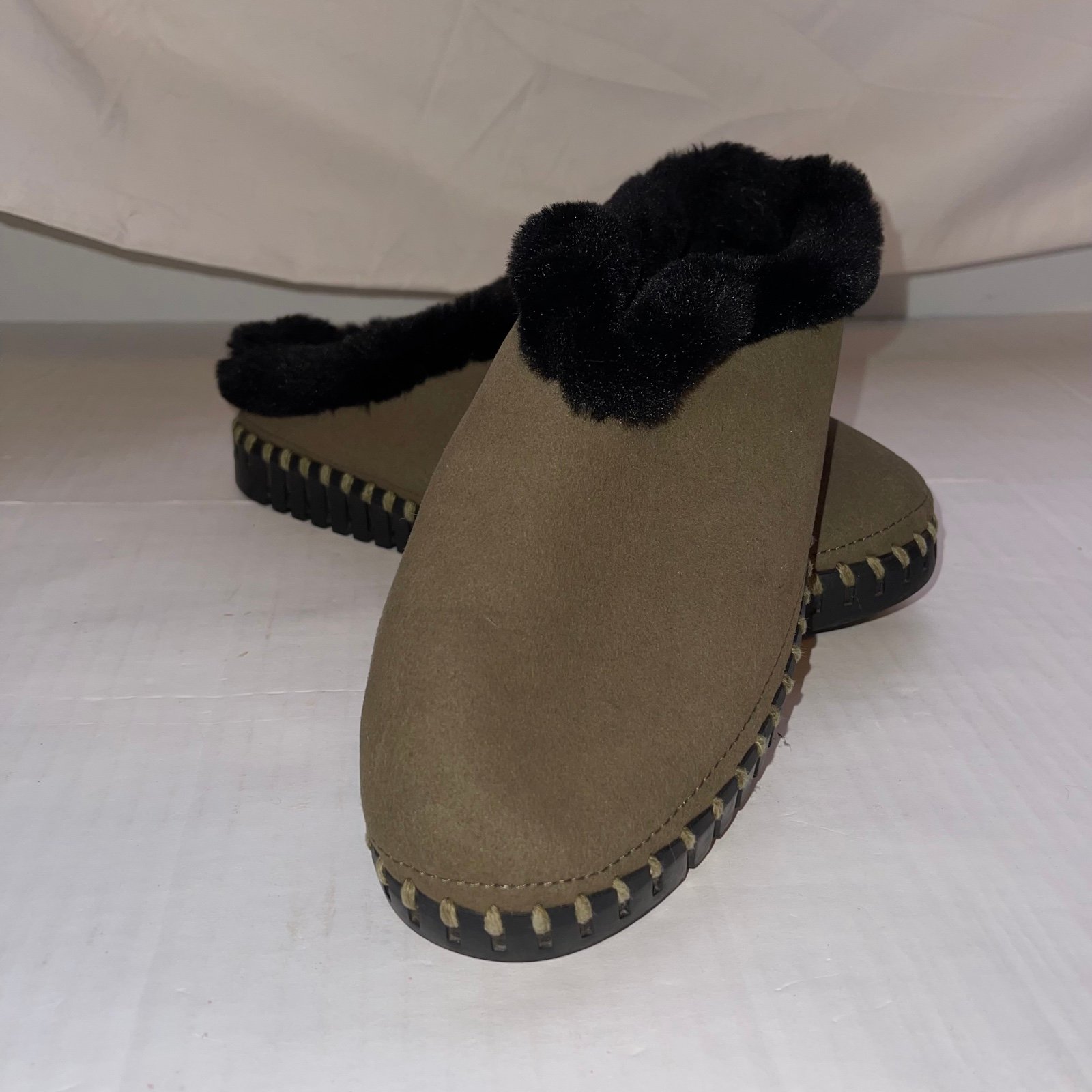 Ilse Jacobsen Faux Fur Brown Slippers Slip Ons Size 39
