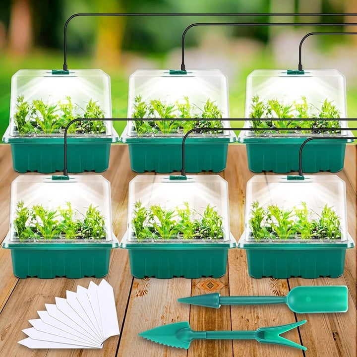 Seed Starter Tray with Light 6PCS Seed Starter Kit with Grow Light