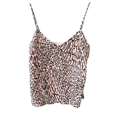 NWT L'AGENCE Jane Pink All Over Print Spaghetti Strap Cami Top XS