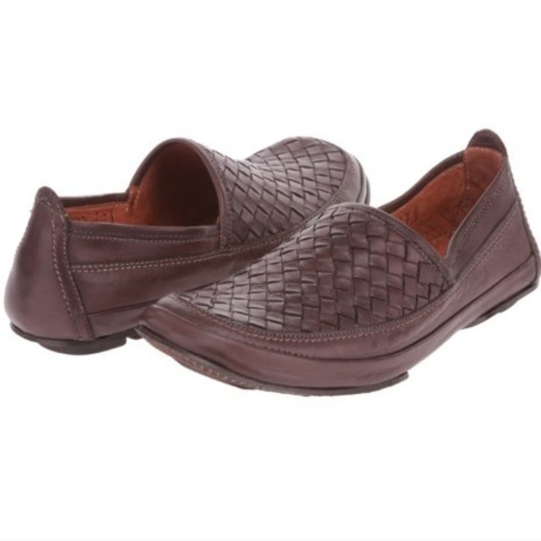 Donald J Pliner 'Conroy' Brown Woven Leather Loafer Casual Dress Shoe Men's 8.5