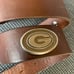 University of Georgia Brown Leather Belt Metal Buckle size 34 Eagles Wings
