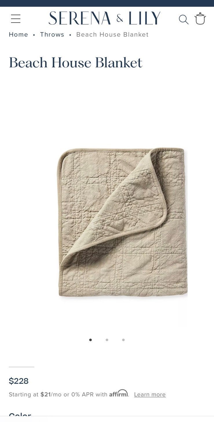 NEW Serena and Lily Beach House Blanket