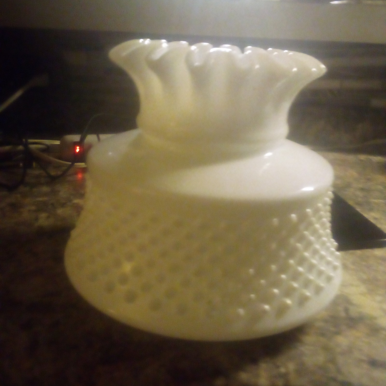 Milk glass hurricane lamp globe