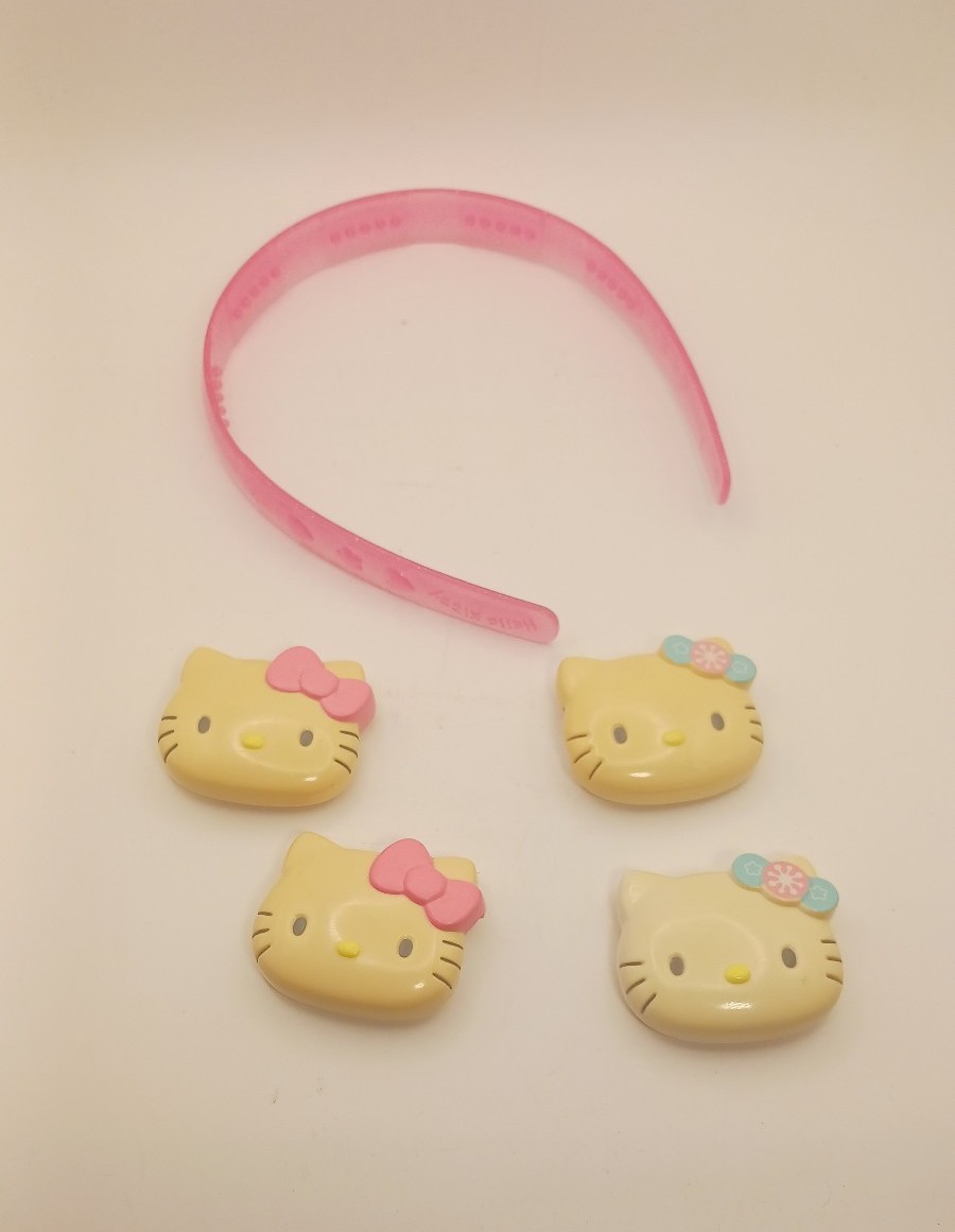 Vintage Hello Kitty Hair Band & Clips VERY RARE