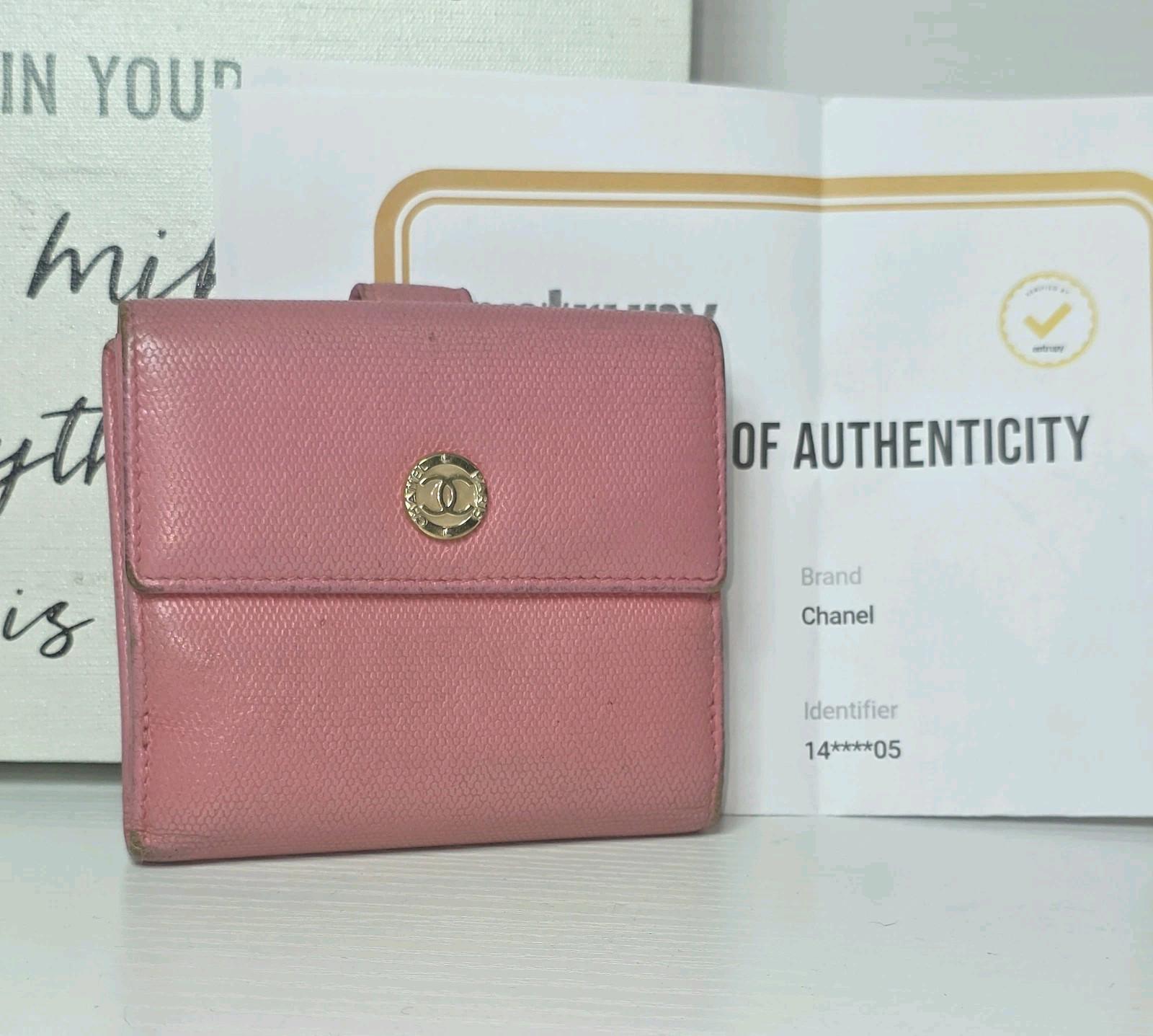 Chanel Bi Fold Pink Wallet Okay Condition With Authentication