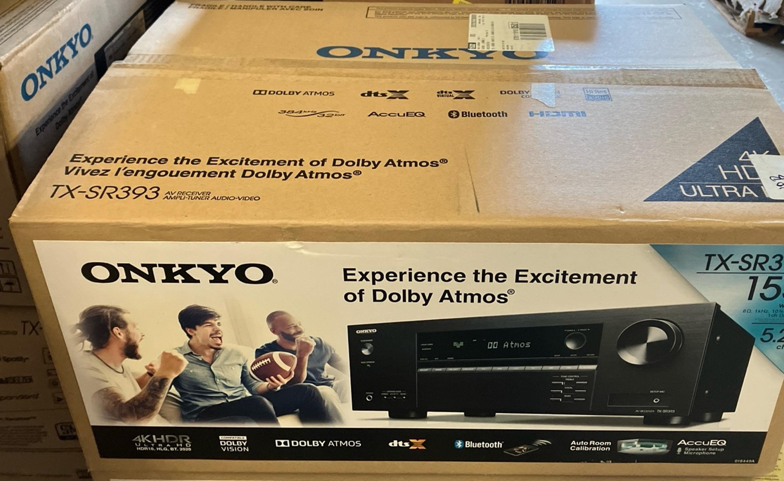 New Open Box Onkyo TX-SR393 5.2-Channel A/V Receiver, 80W Per Channel at 8 Ohms