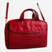 Women Red Leather Adjustable Shoulder Strap Two Handle Messenger Bag 15.5 x10 x5