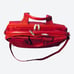 Women Red Leather Adjustable Shoulder Strap Two Handle Messenger Bag 15.5 x10 x5
