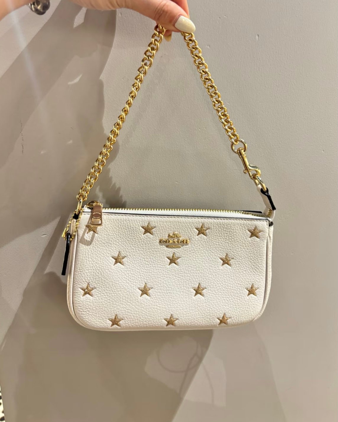 NWT！COACH NOLITA 19 WITH STAR PRINT (COACH CW409) GOLD/CHALK MULTI