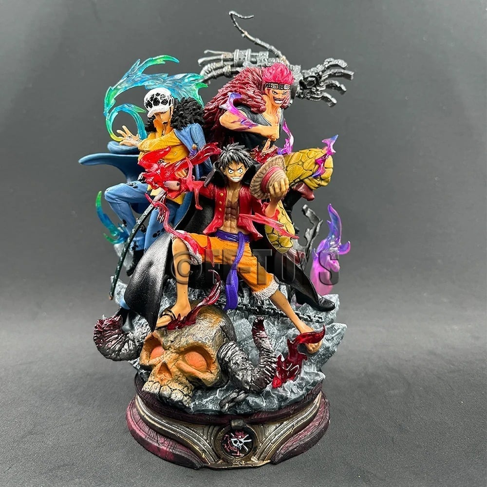 One Piece Figurine Three Captain Anime Figure Kid Law Luffy Action 20cm Pvc