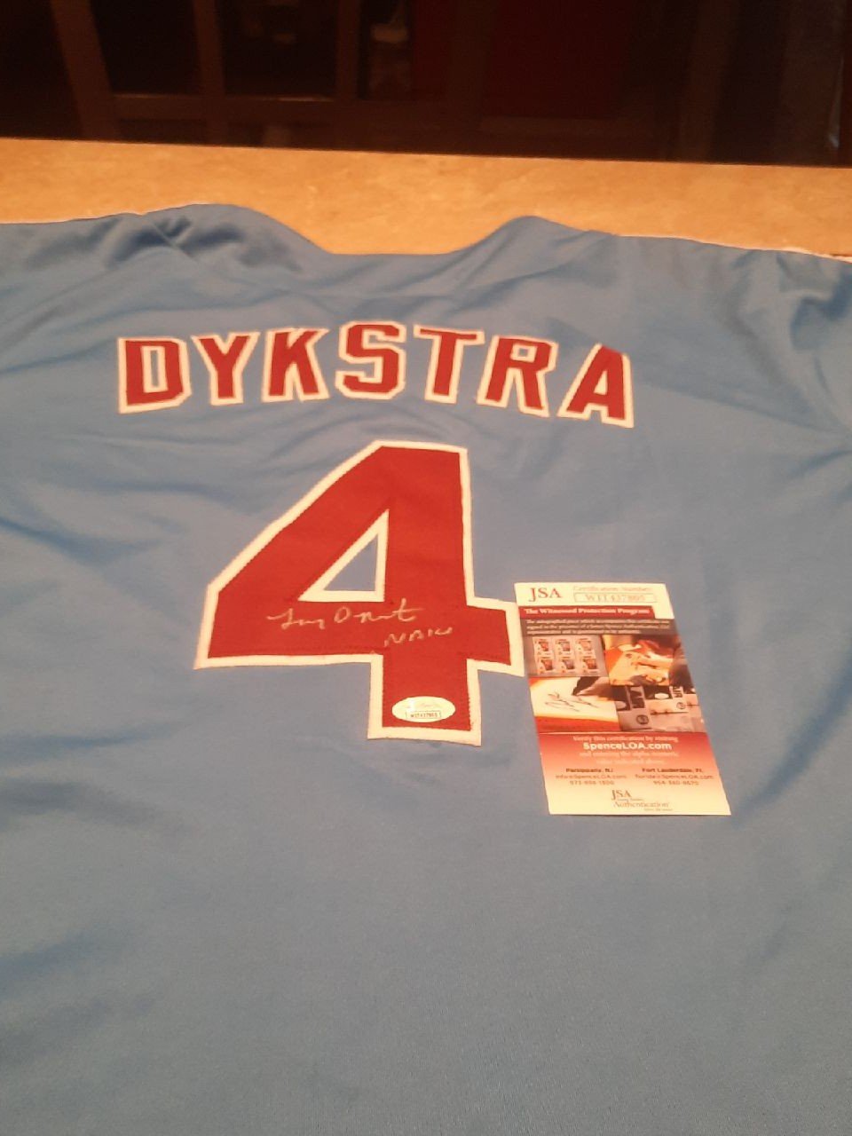 Lenny Dykstra signed jersey Jsa