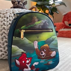 Loungefly Disney Fox and the Hound Splash Mini Backpack-Playtime Tod Copper-NEW
